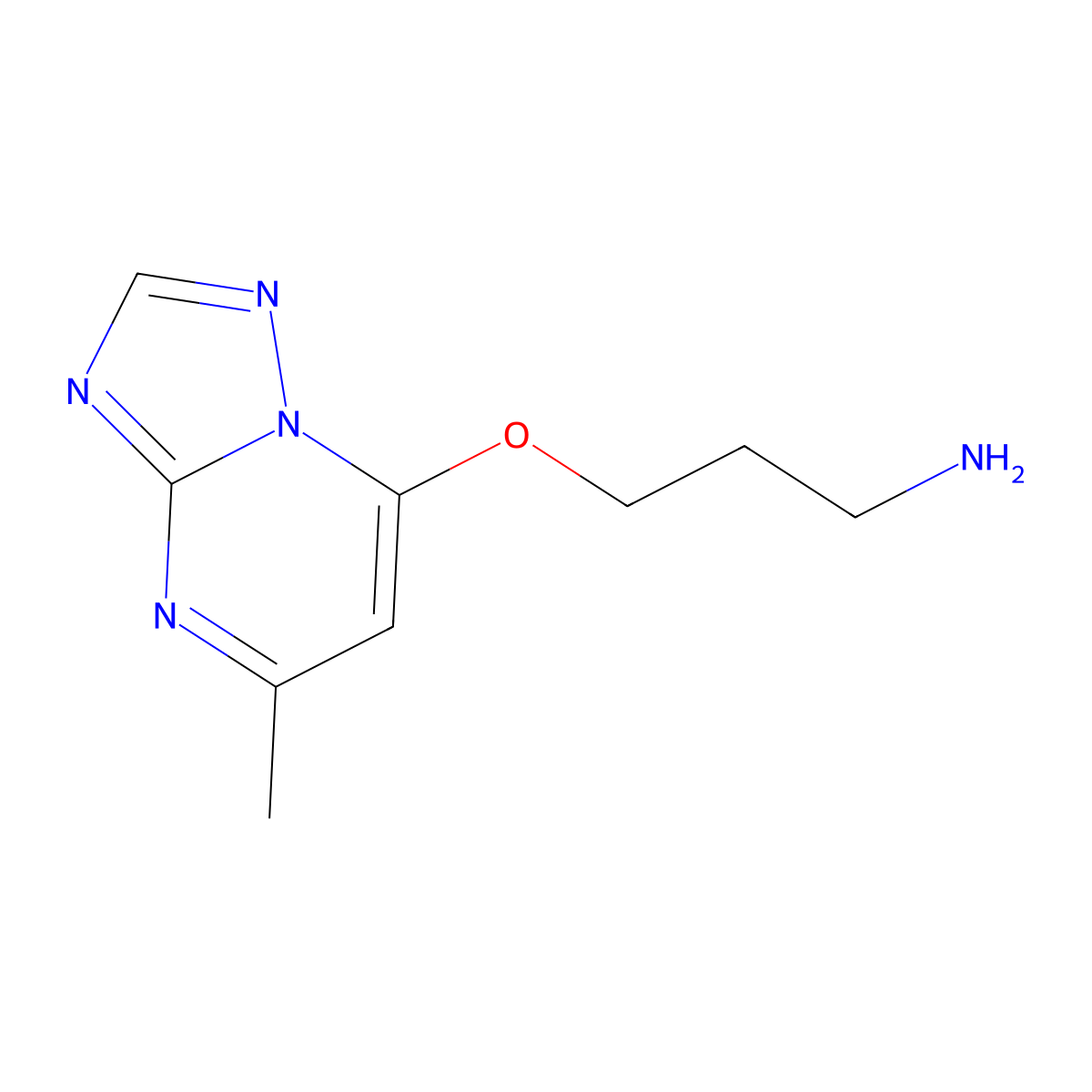 3-({5-Methyl-[1,2,4]triazolo[1,5-a]pyrimidin-7-yl}oxy)propan-1-amine molecular structure, CAS 1248095-94-4