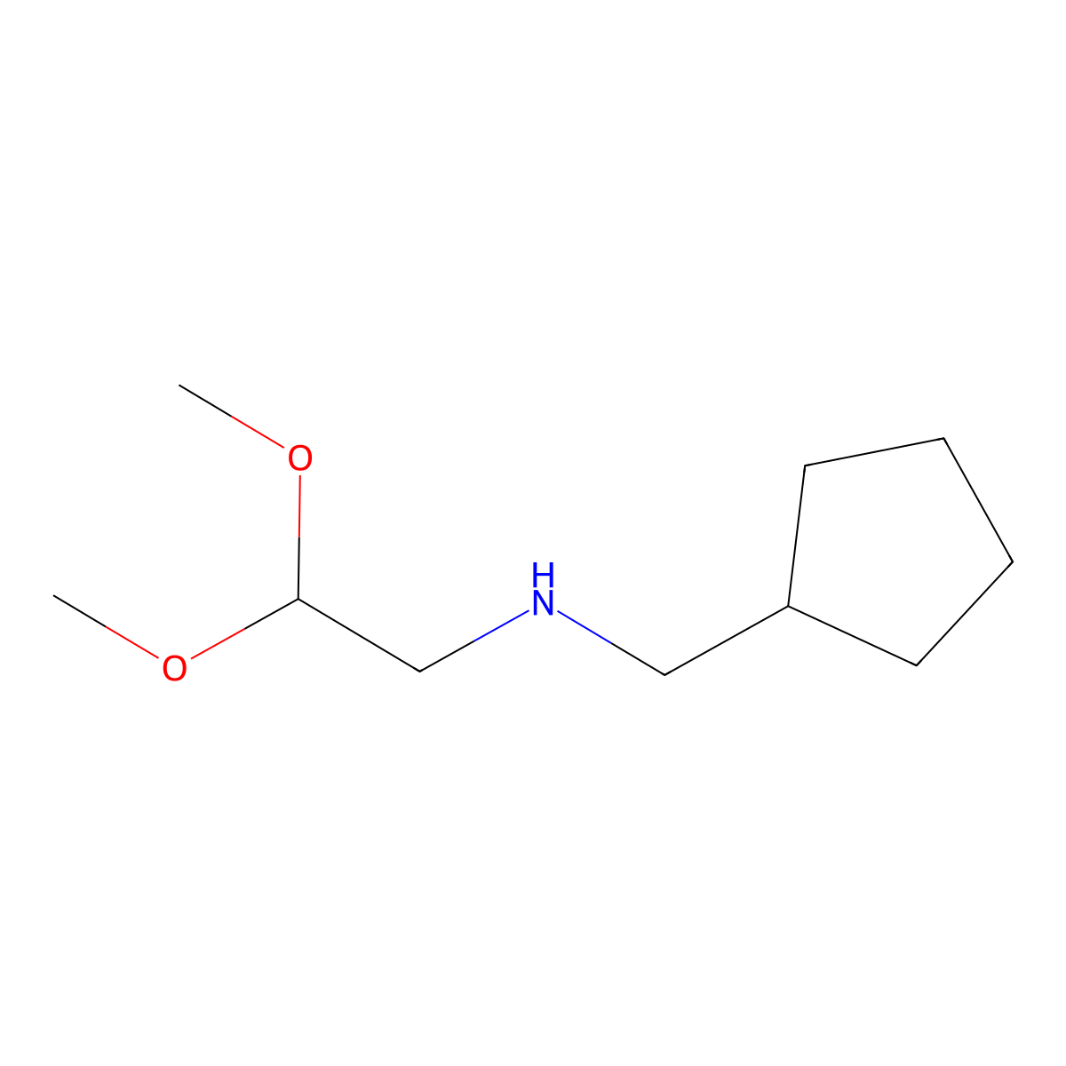 N-(cyclopentylmethyl)-2,2-dimethoxyethanamine molecular structure, CAS 1248097-77-9