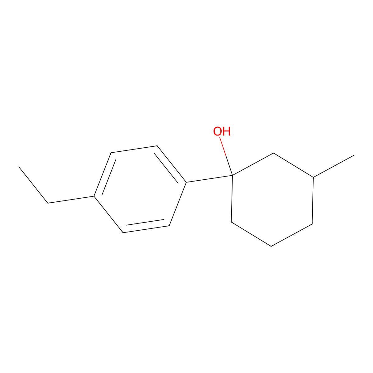 1-(4-Ethylphenyl)-3-methylcyclohexan-1-ol molecular structure, CAS 1248098-10-3