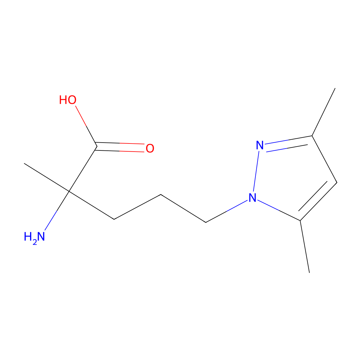2-Amino-5-(3,5-dimethyl-1h-pyrazol-1-yl)-2-methylpentanoic acid molecular structure, CAS 1248098-68-1
