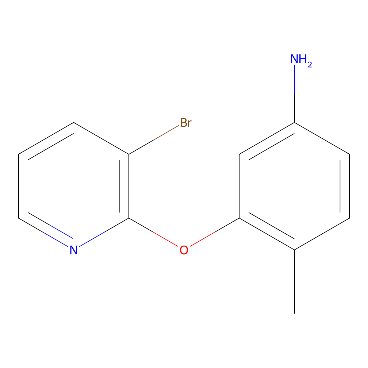 3-[(3-Bromopyridin-2-yl)oxy]-4-methylaniline molecular structure, CAS 1248099-14-0