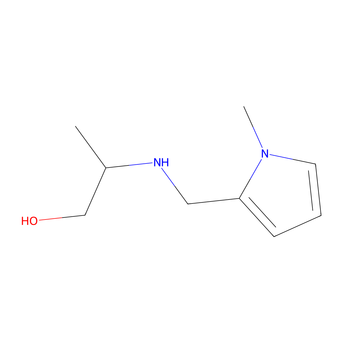 2-{[(1-methyl-1H-pyrrol-2-yl)methyl]amino}propan-1-ol molecular structure, CAS 1248099-54-8
