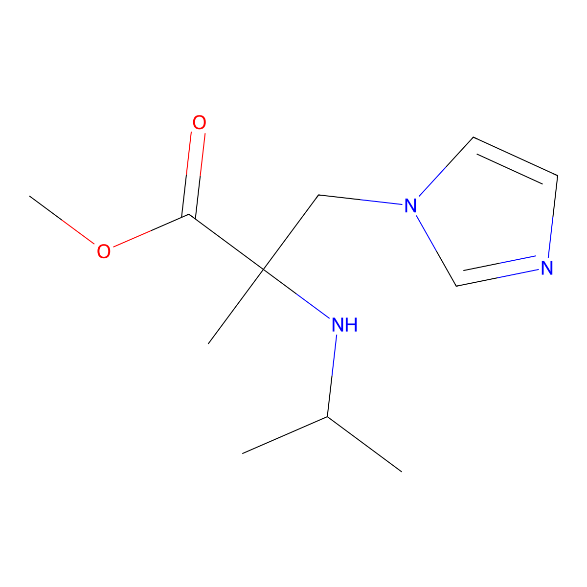 Methyl 3-(1h-imidazol-1-yl)-2-(isopropylamino)-2-methylpropanoate molecular structure, CAS 1248099-99-1