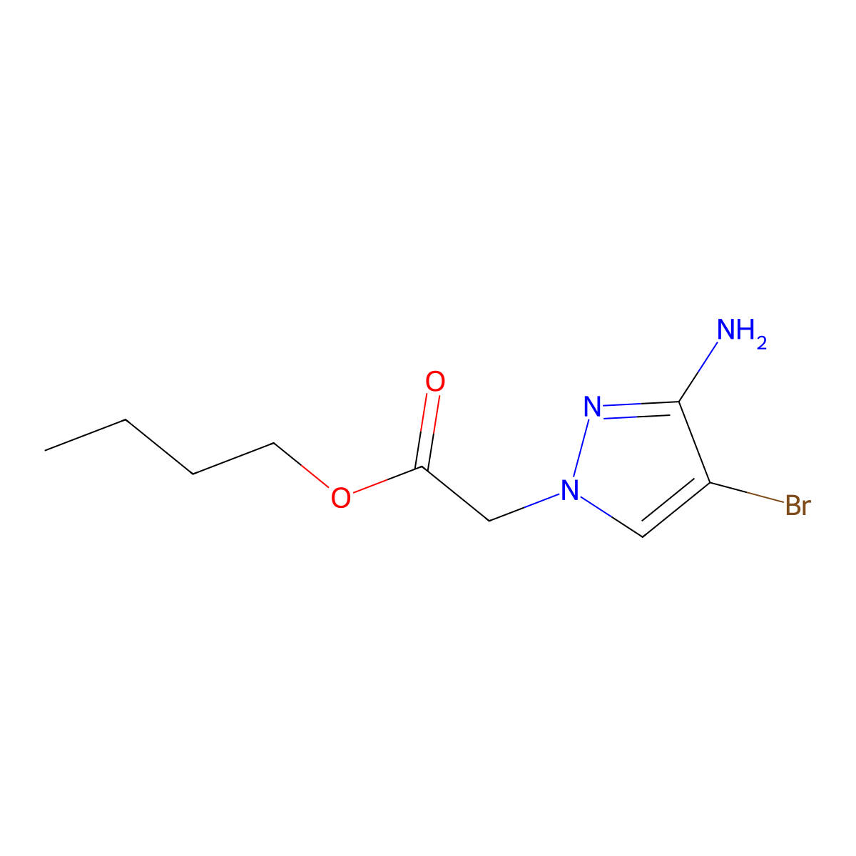 Butyl 2-(3-amino-4-bromo-1h-pyrazol-1-yl)acetate molecular structure, CAS 1248101-59-8