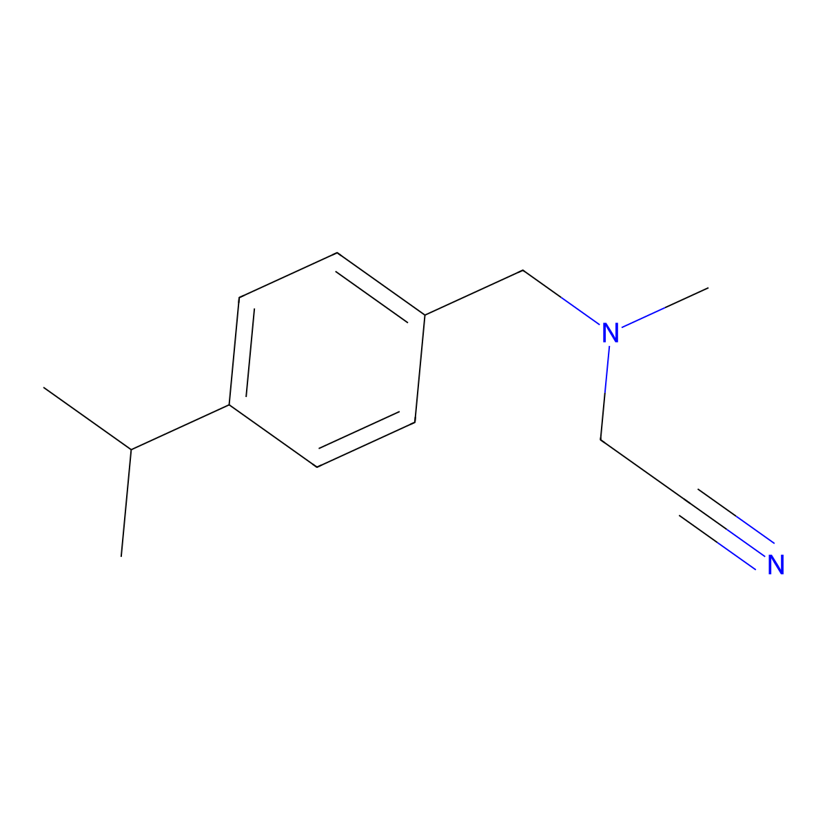 2-((4-Isopropylbenzyl)(methyl)amino)acetonitrile molecular structure, CAS 1248102-34-2