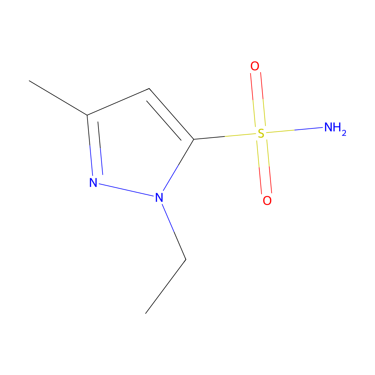 1-Ethyl-3-methyl-1h-pyrazole-5-sulfonamide molecular structure, CAS 1248102-74-0