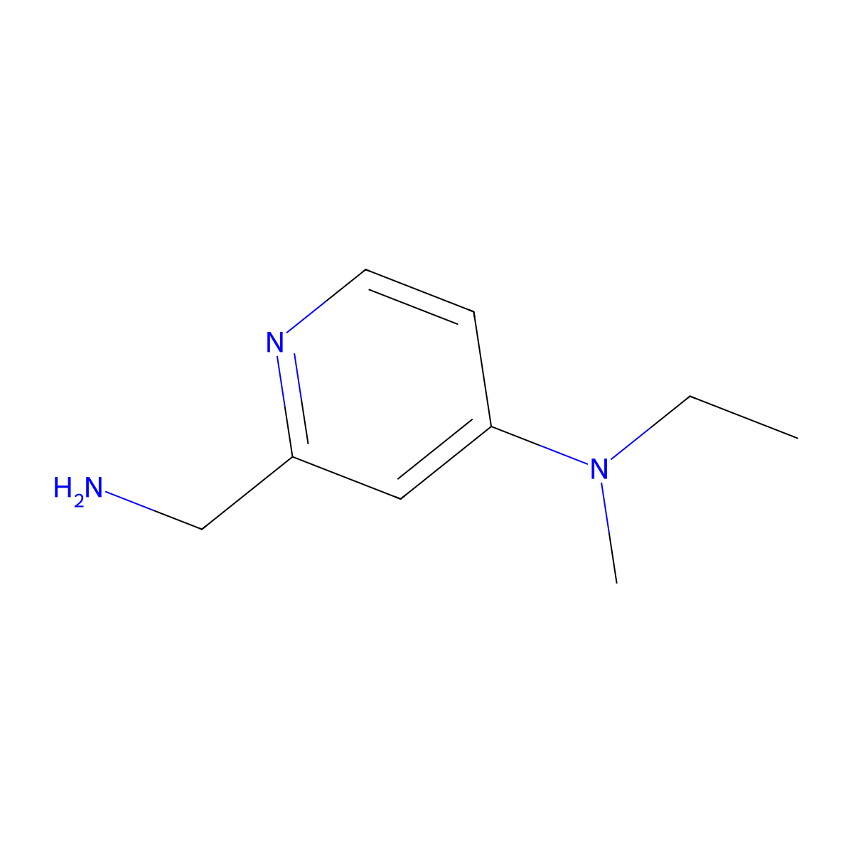 2-(aminomethyl)-N-ethyl-N-methylpyridin-4-amine molecular structure, CAS 1248103-59-4
