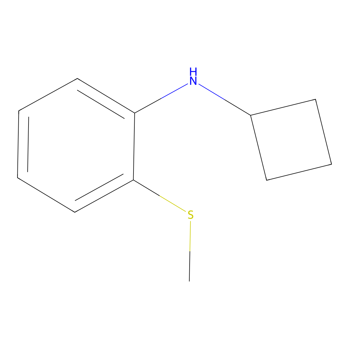 N-cyclobutyl-2-(methylsulfanyl)aniline molecular structure, CAS 1248104-08-6