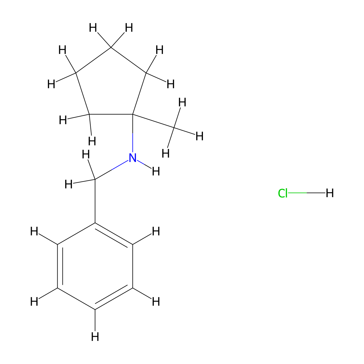 N-Benzyl-1-methylcyclopentan-1-amine hydrochloride molecular structure, CAS 1248104-41-7