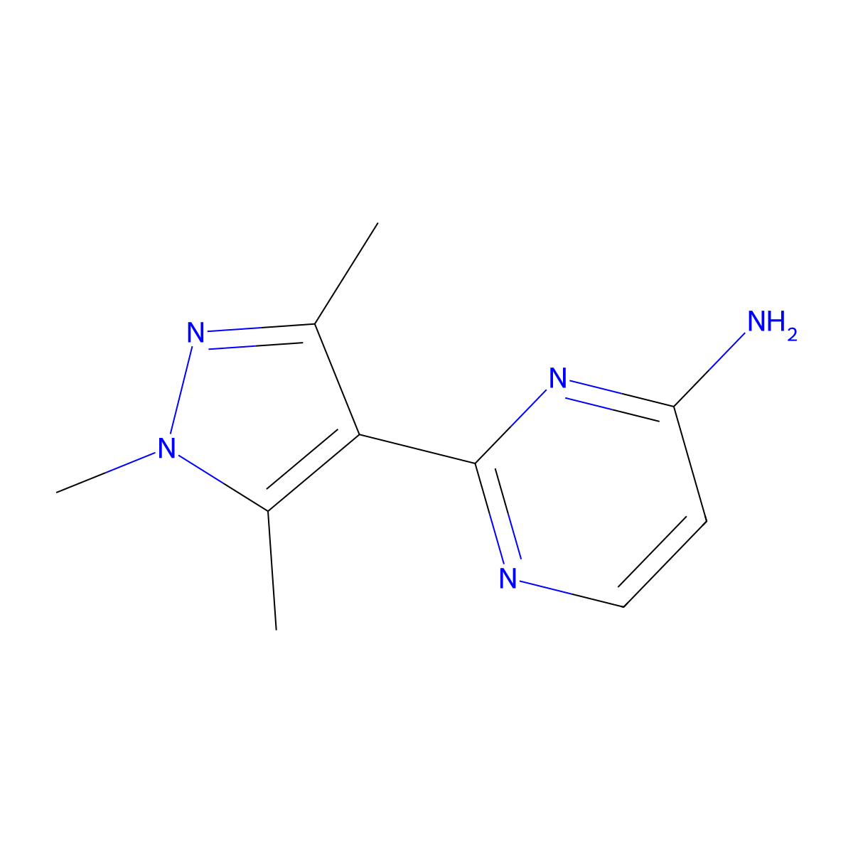 2-(1,3,5-Trimethyl-1H-pyrazol-4-yl)pyrimidin-4-amine molecular structure, CAS 1248104-45-1