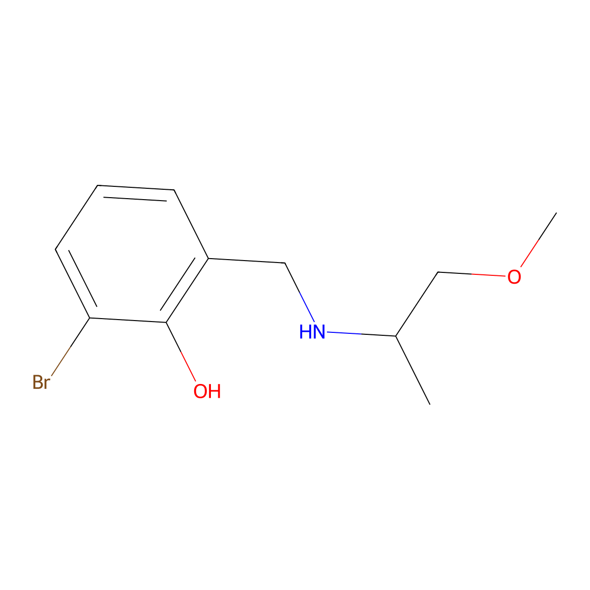 2-Bromo-6-{[(1-methoxypropan-2-yl)amino]methyl}phenol molecular structure, CAS 1248106-01-5