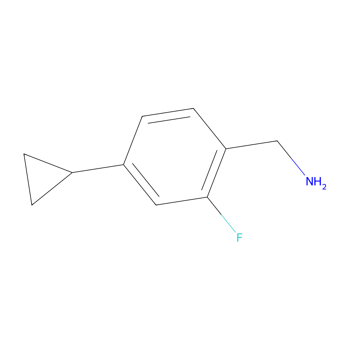 (4-Cyclopropyl-2-fluorophenyl)methanamine molecular structure, CAS 1248106-66-2