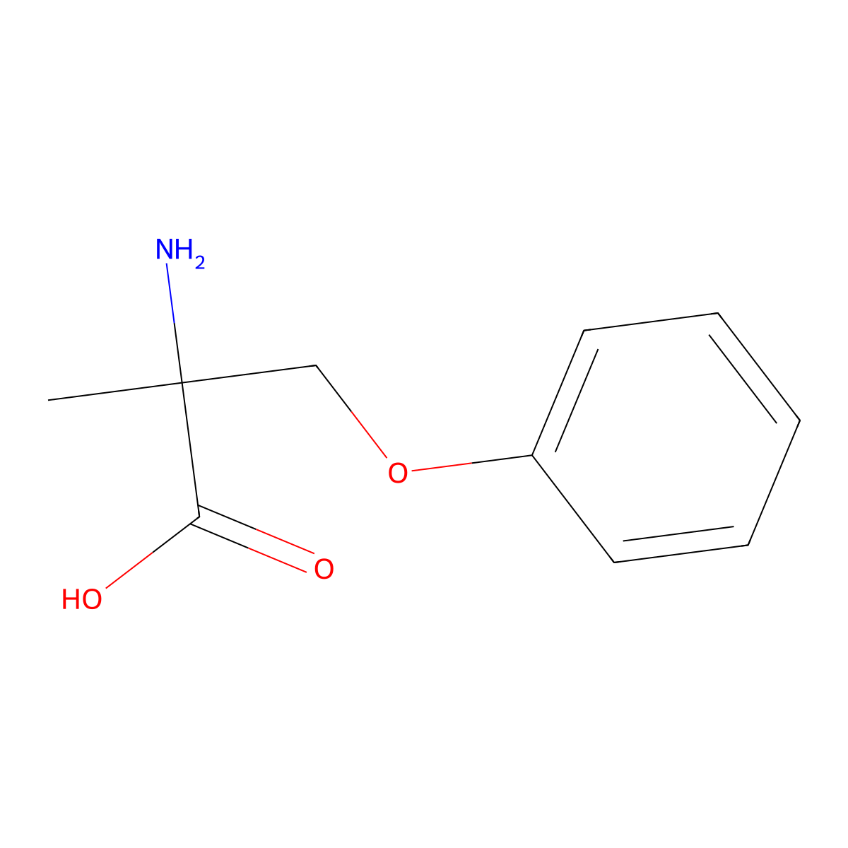 2-Amino-2-methyl-3-phenoxypropanoic acid molecular structure, CAS 1248108-12-4