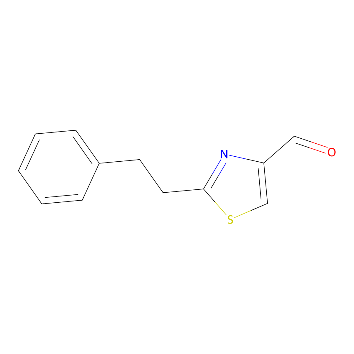 2-(2-Phenylethyl)-1,3-thiazole-4-carbaldehyde molecular structure, CAS 1248108-56-6