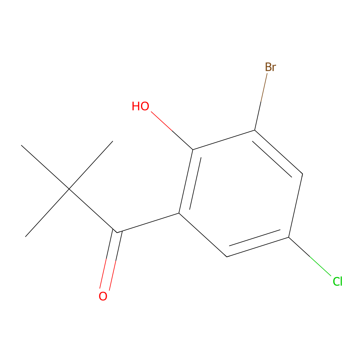 1-(3-Bromo-5-chloro-2-hydroxyphenyl)-2,2-dimethylpropan-1-one molecular structure, CAS 1248109-22-9