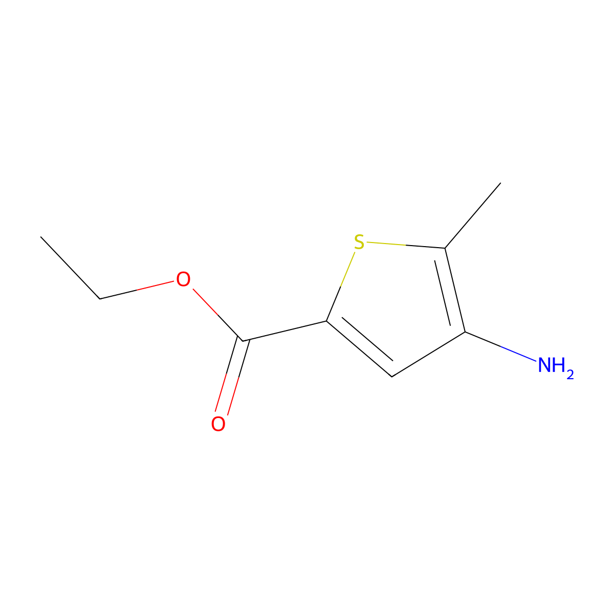 Ethyl 4-amino-5-methylthiophene-2-carboxylate molecular structure, CAS 1248109-35-4
