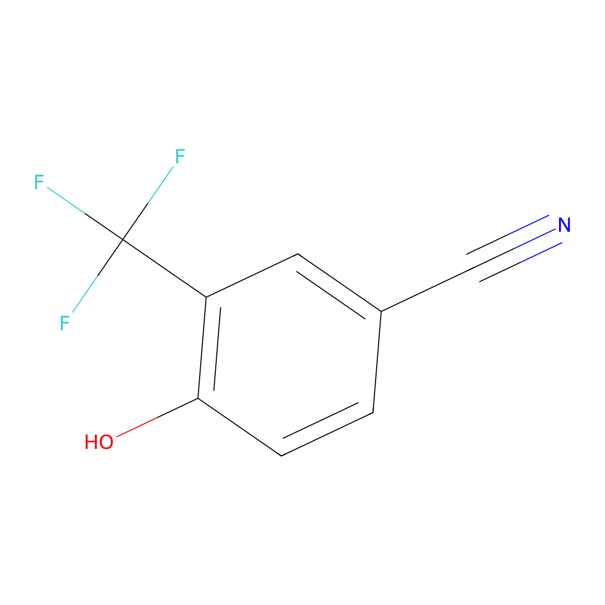 4-Hydroxy-3-(trifluoromethyl)benzonitrile molecular structure, CAS 124811-71-8