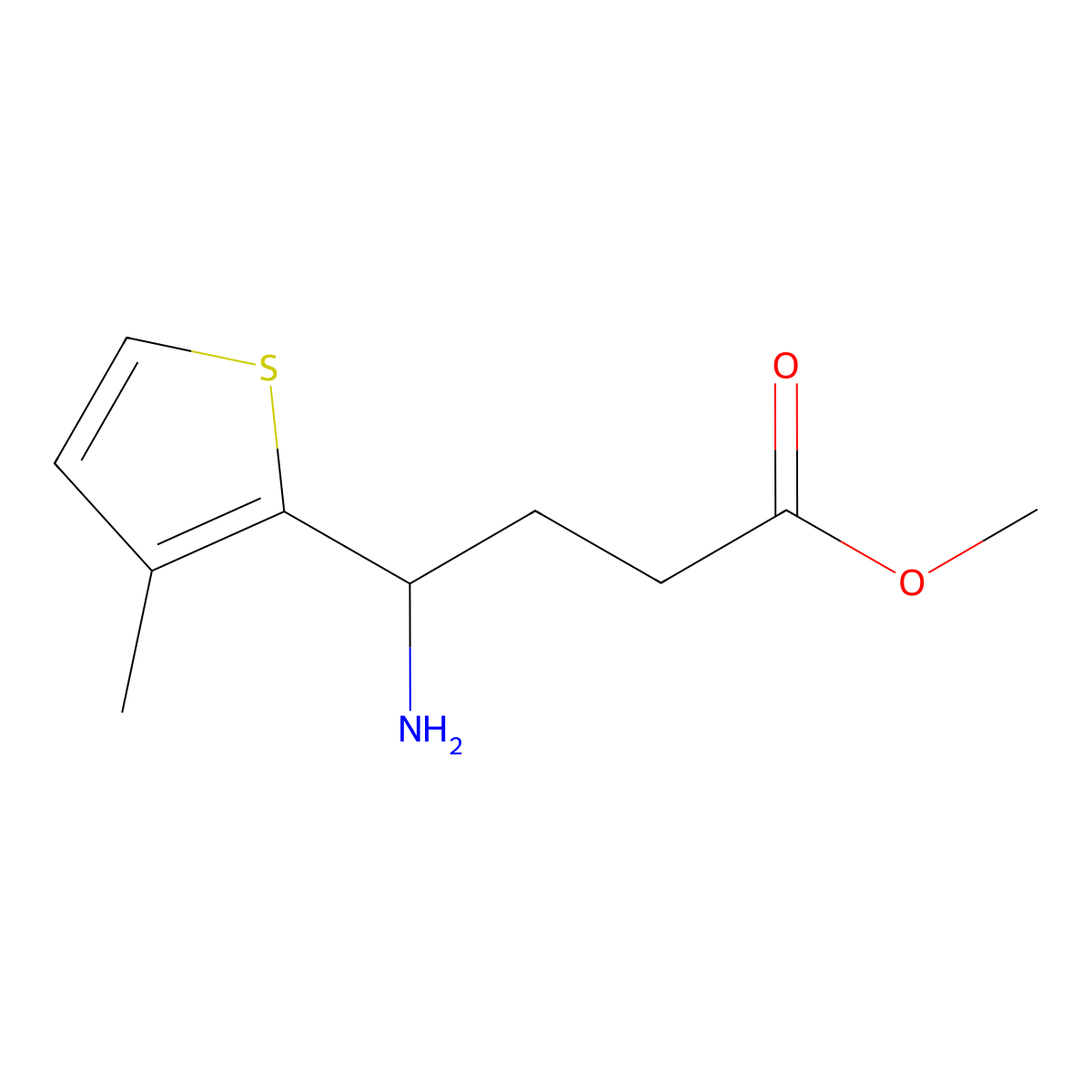 Methyl 4-amino-4-(3-methylthiophen-2-yl)butanoate molecular structure, CAS 1248110-42-0