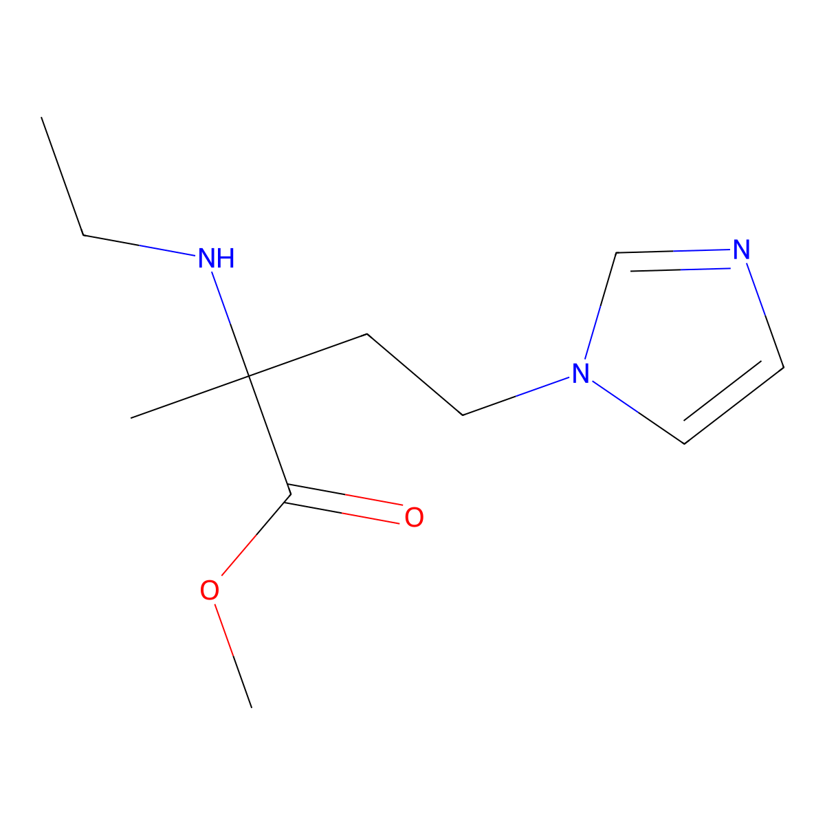 Methyl 2-(ethylamino)-4-(1h-imidazol-1-yl)-2-methylbutanoate molecular structure, CAS 1248110-59-9