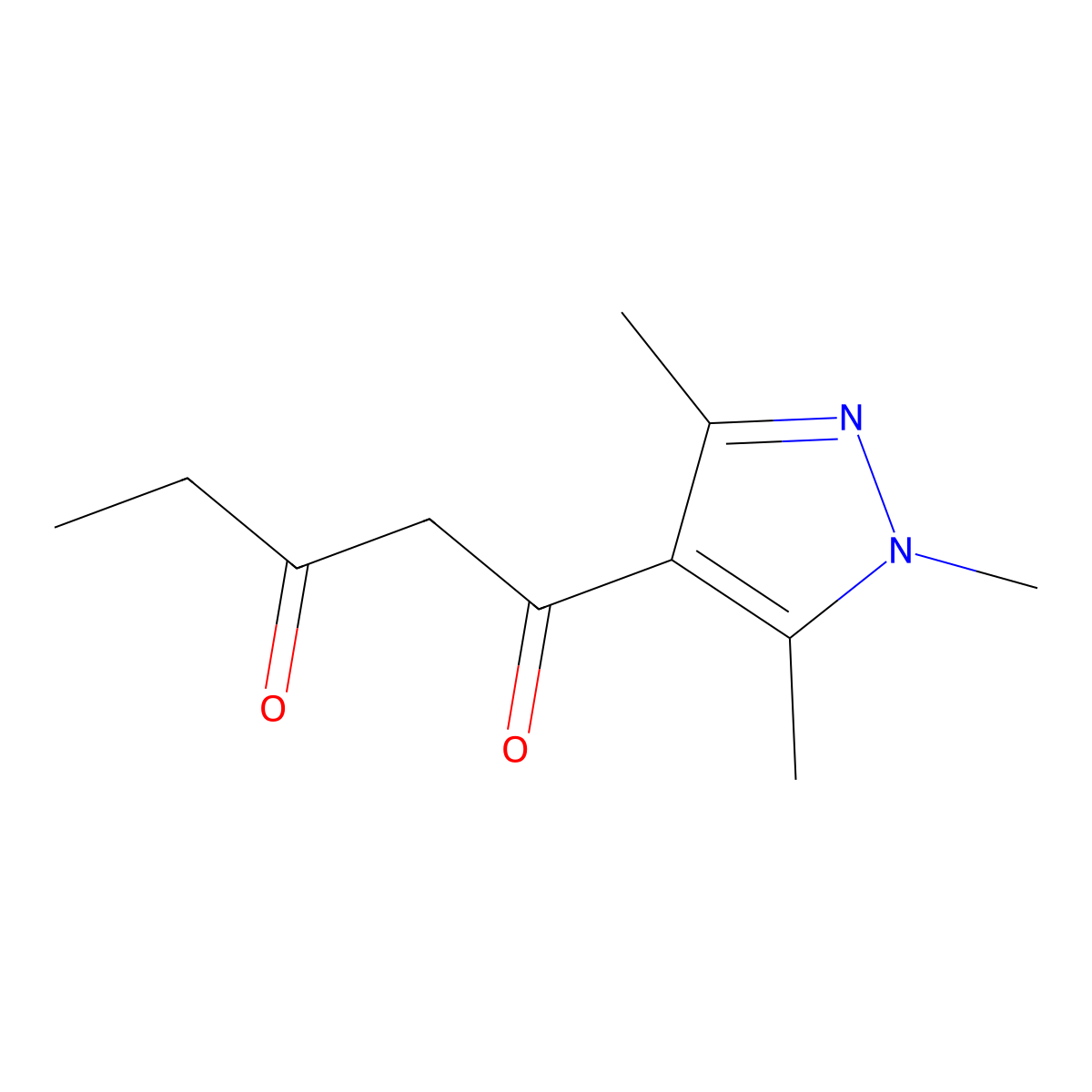 1-(trimethyl-1H-pyrazol-4-yl)pentane-1,3-dione molecular structure, CAS 1248110-77-1