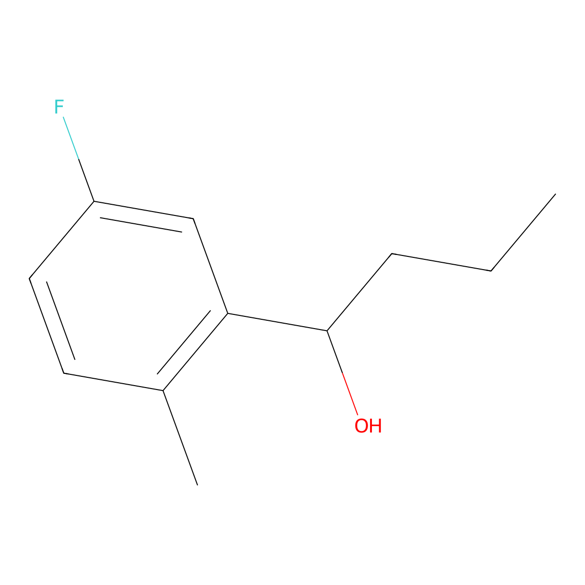 1-(3-Fluoro-6-methylphenyl)-1-butanol molecular structure, CAS 1248111-04-7