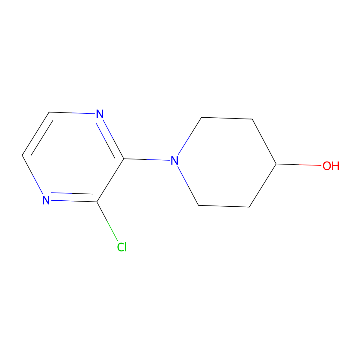 1-(3-Chloropyrazin-2-yl)piperidin-4-ol molecular structure, CAS 1248111-06-9
