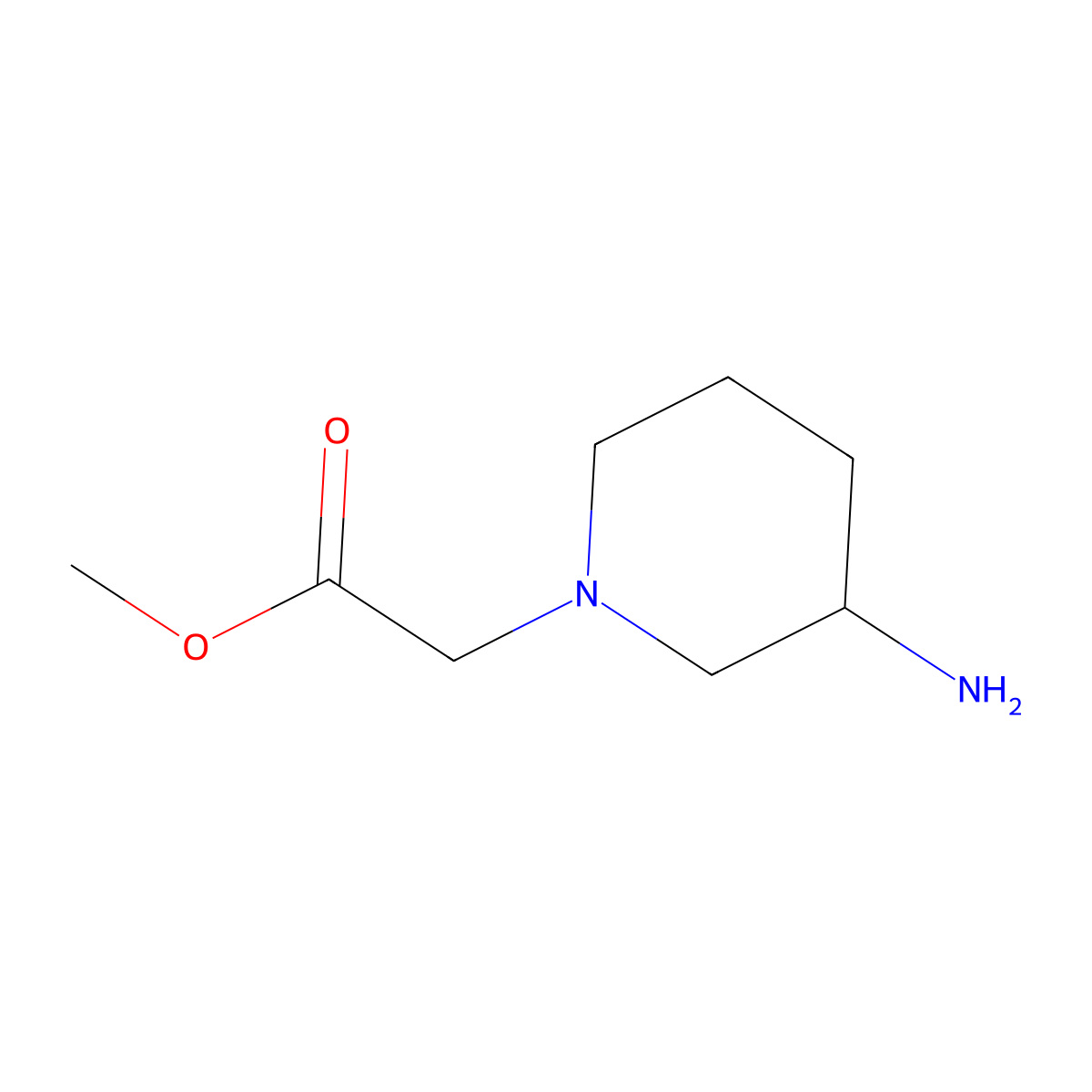 (3-Amino-piperidin-1-yl)-acetic acid methyl ester molecular structure, CAS 1248111-37-6