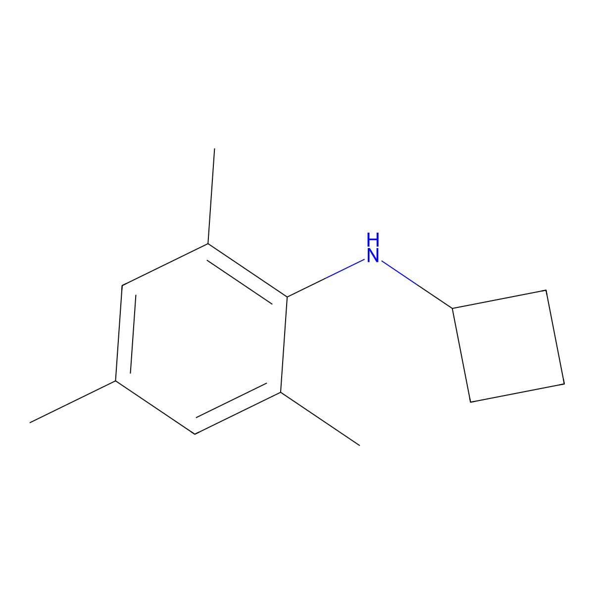 N-cyclobutyl-2,4,6-trimethylaniline molecular structure, CAS 1248111-42-3