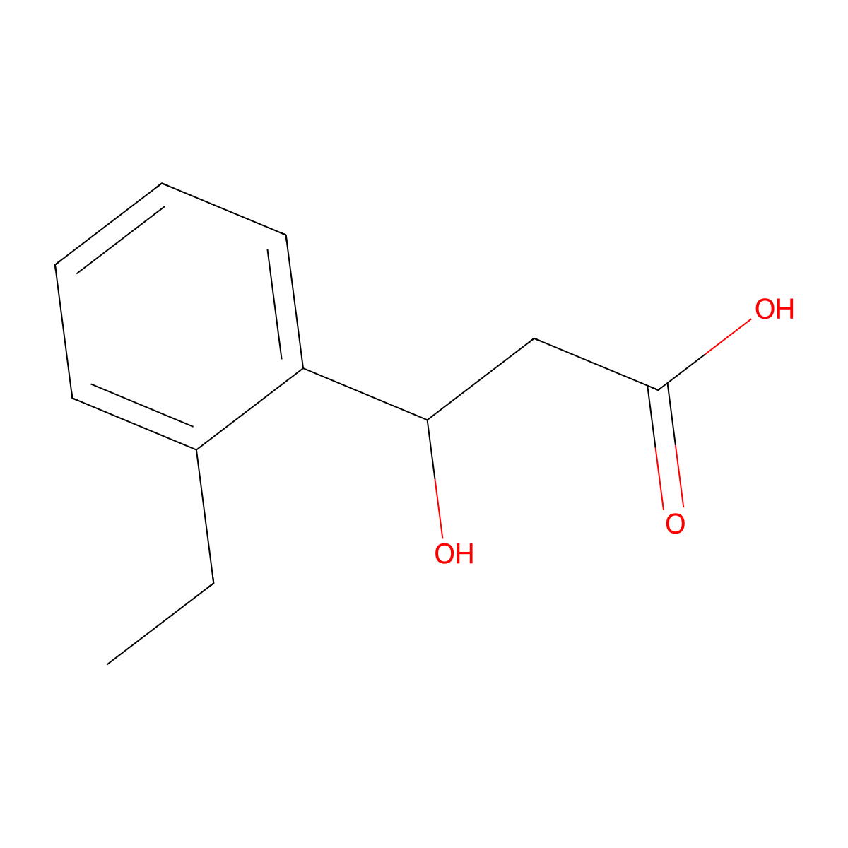 3-(2-Ethylphenyl)-3-hydroxypropanoic acid molecular structure, CAS 1248111-75-2