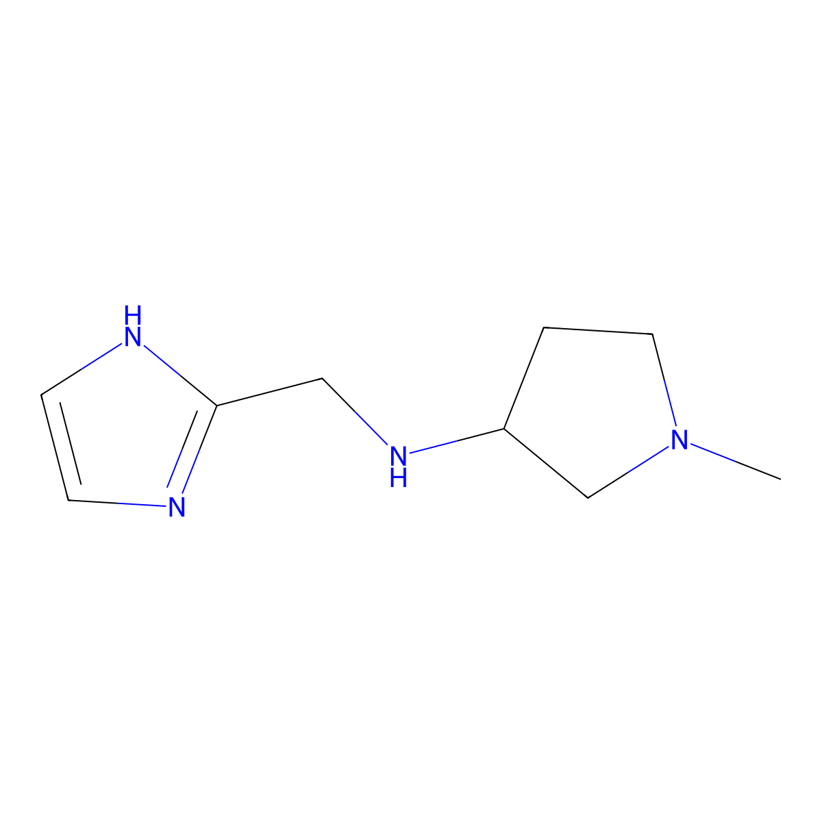 N-[(1H-imidazol-2-yl)methyl]-1-methylpyrrolidin-3-amine molecular structure, CAS 1248112-34-6