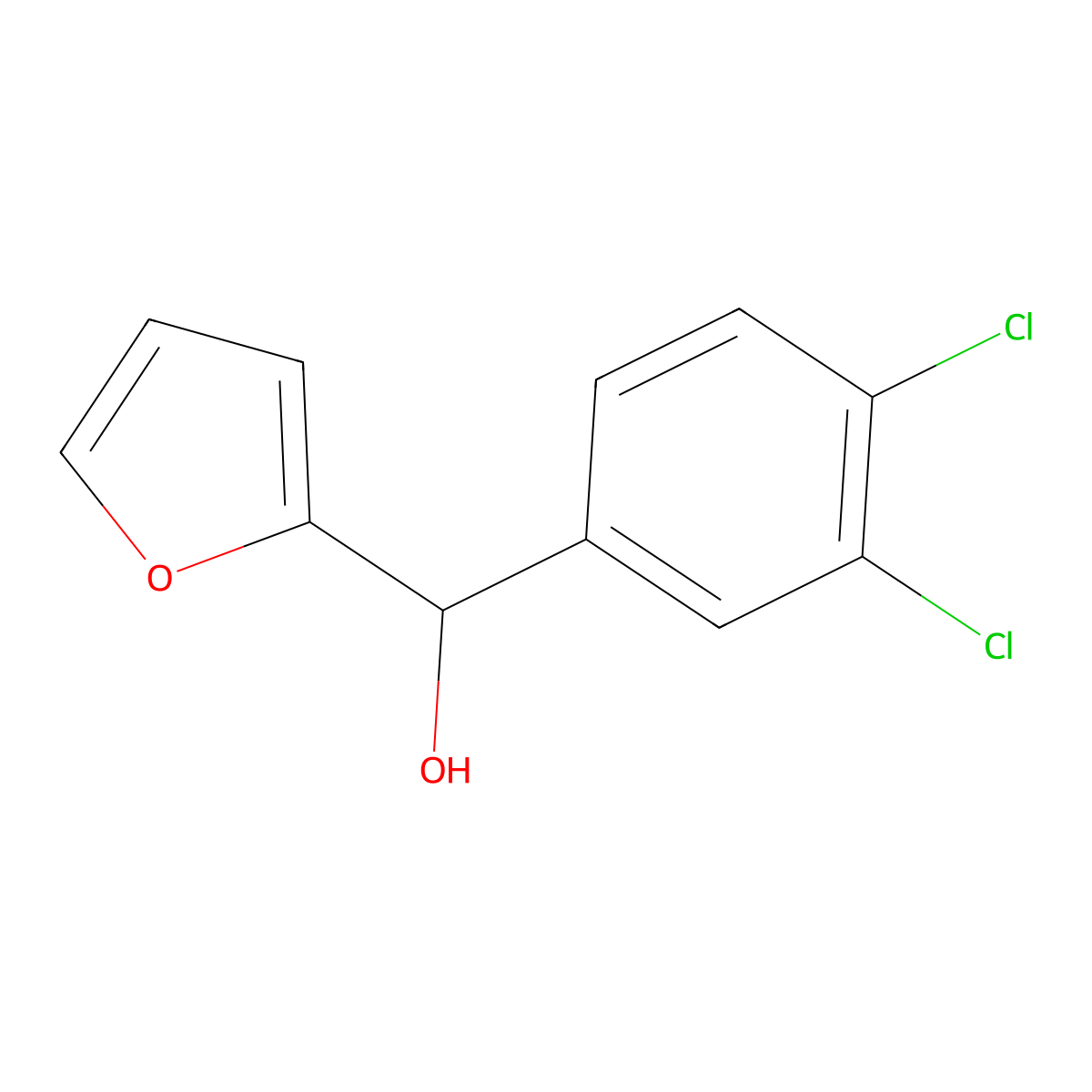 (3,4-Dichlorophenyl)(furan-2-yl)methanol molecular structure, CAS 1248112-76-6