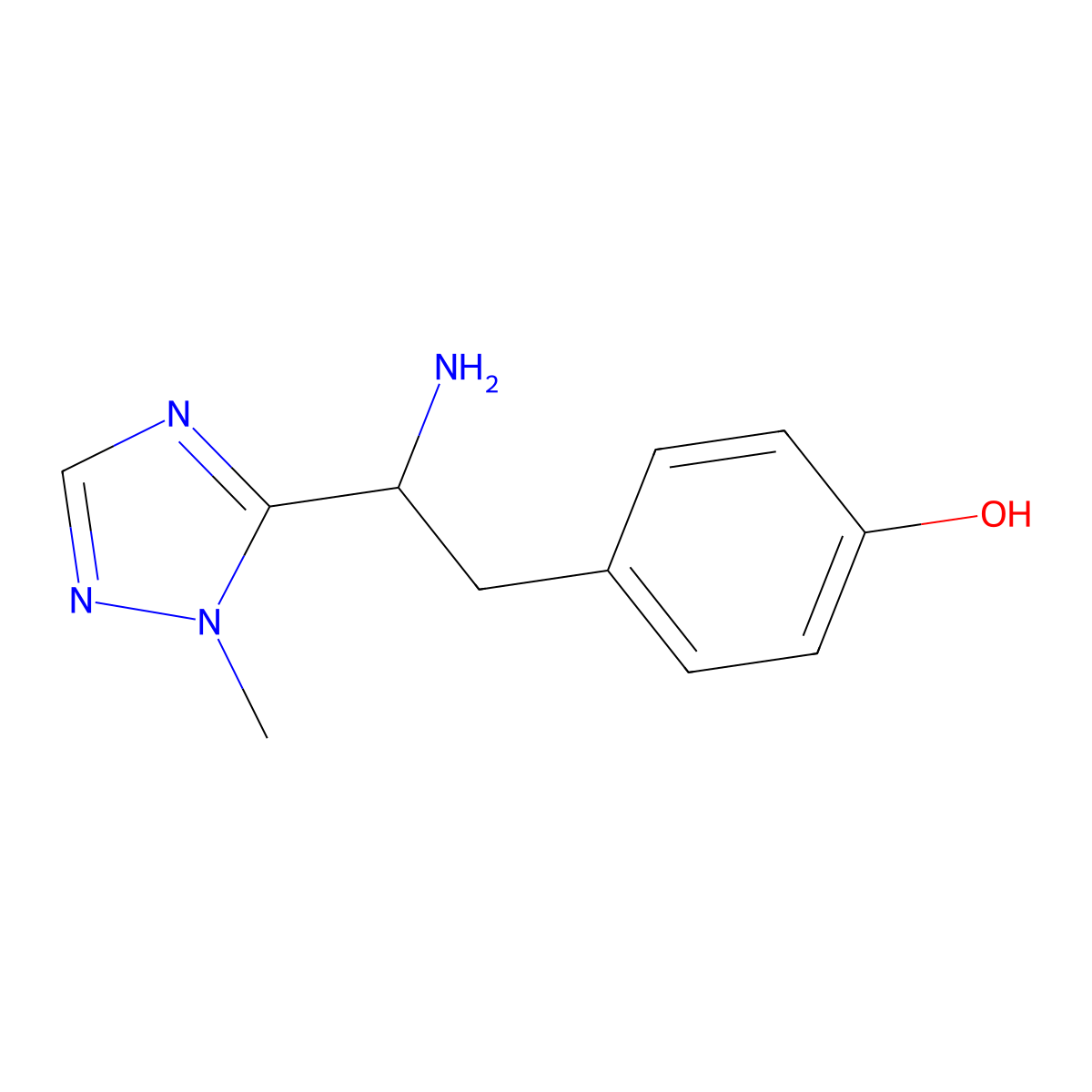 4-(2-Amino-2-(1-methyl-1h-1,2,4-triazol-5-yl)ethyl)phenol molecular structure, CAS 1248113-60-1