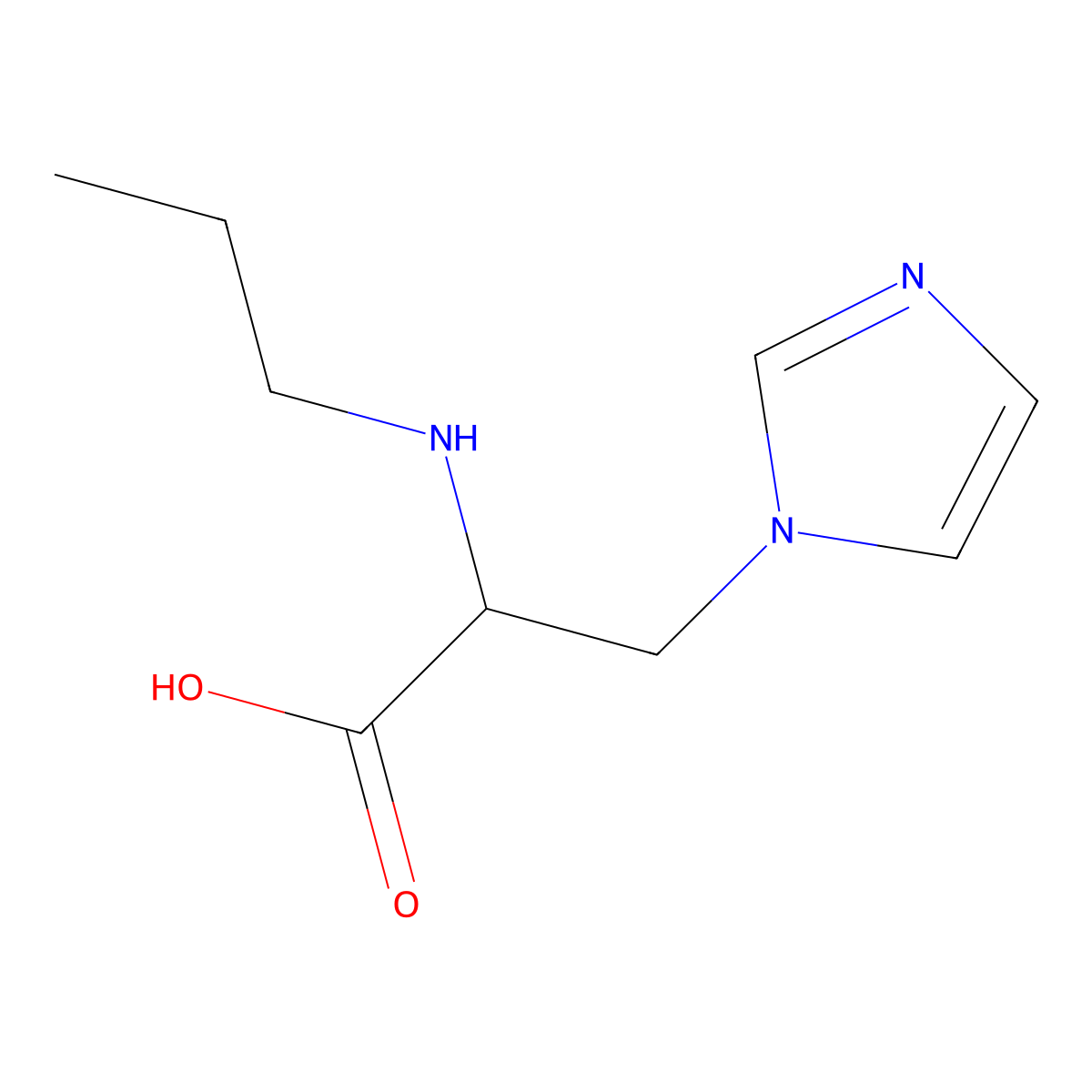 3-(1h-Imidazol-1-yl)-2-(propylamino)propanoic acid molecular structure, CAS 1248114-46-6