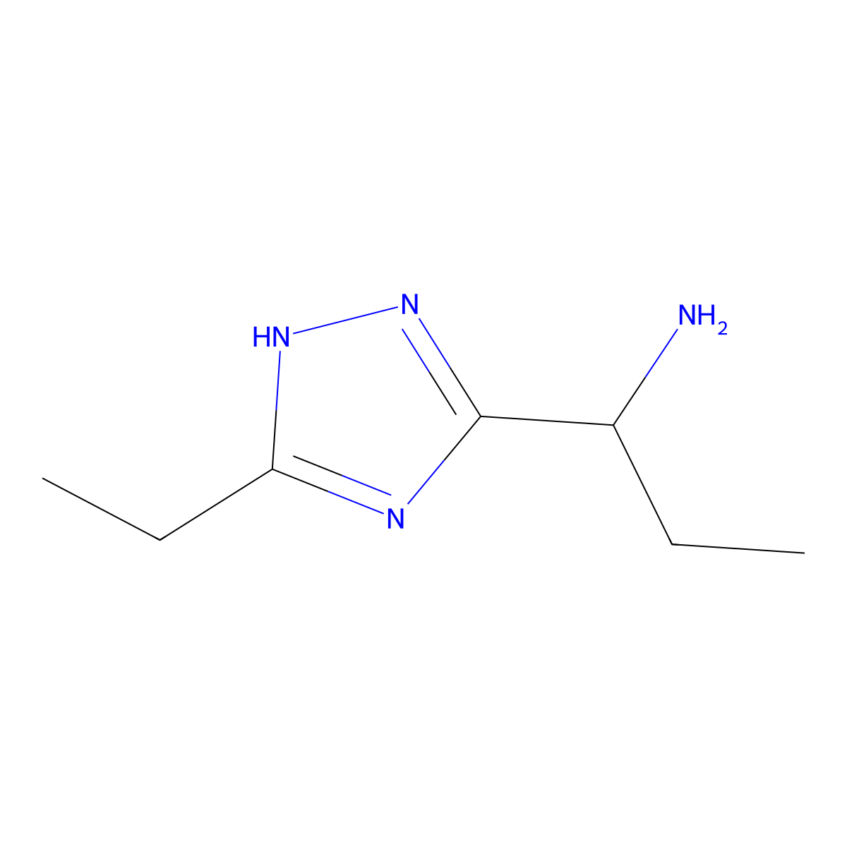 1-(5-ethyl-1H-1,2,4-triazol-3-yl)propan-1-amine molecular structure, CAS 1248116-32-6