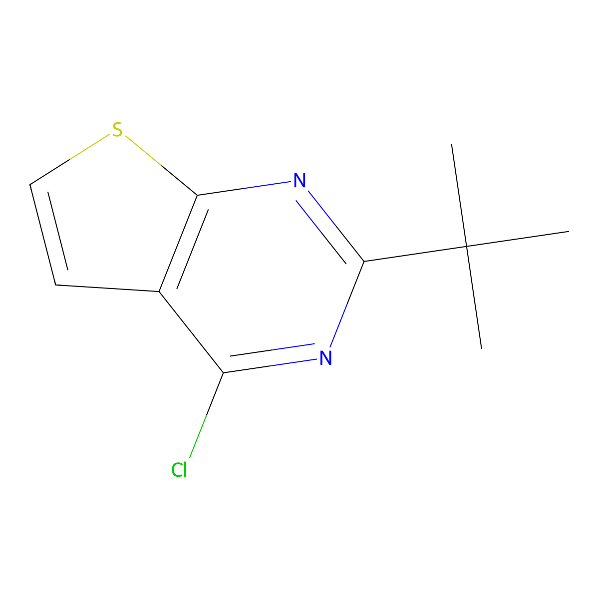 2-Tert-butyl-4-chlorothieno[2,3-d]pyrimidine molecular structure, CAS 1248117-06-7