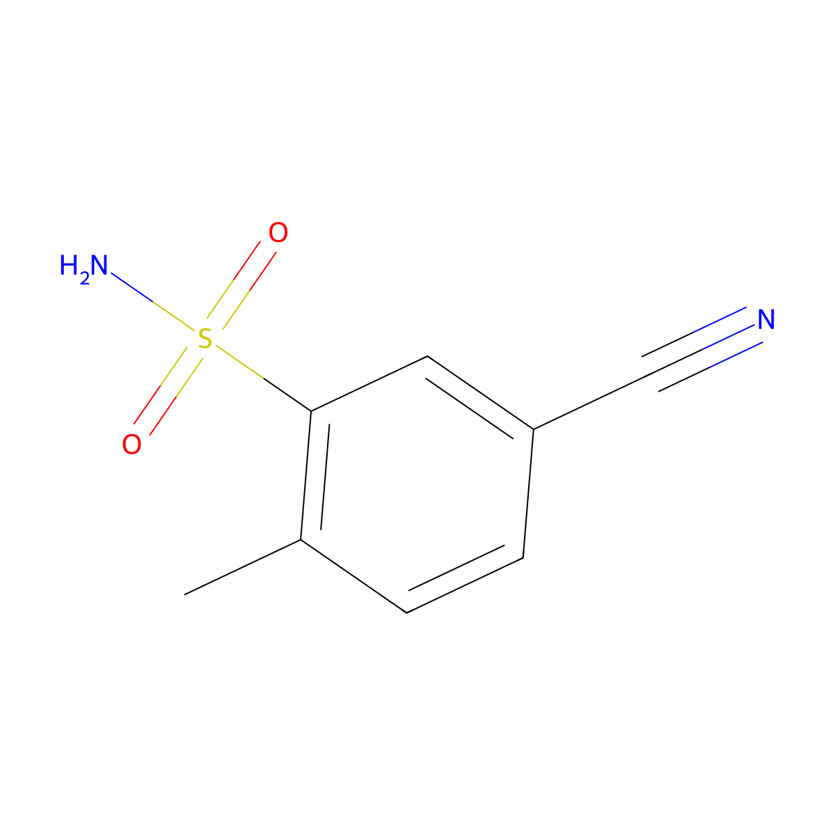 5-Cyano-2-methylbenzene-1-sulfonamide molecular structure, CAS 1248118-80-0