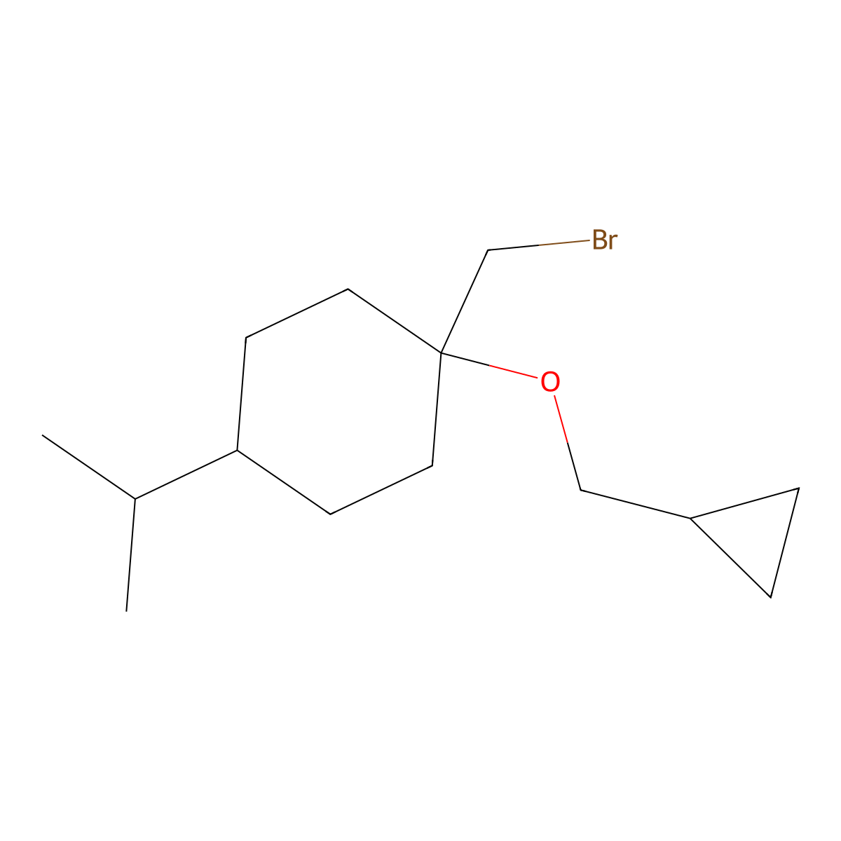 1-(Bromomethyl)-1-(cyclopropylmethoxy)-4-isopropylcyclohexane molecular structure, CAS 1248120-61-7