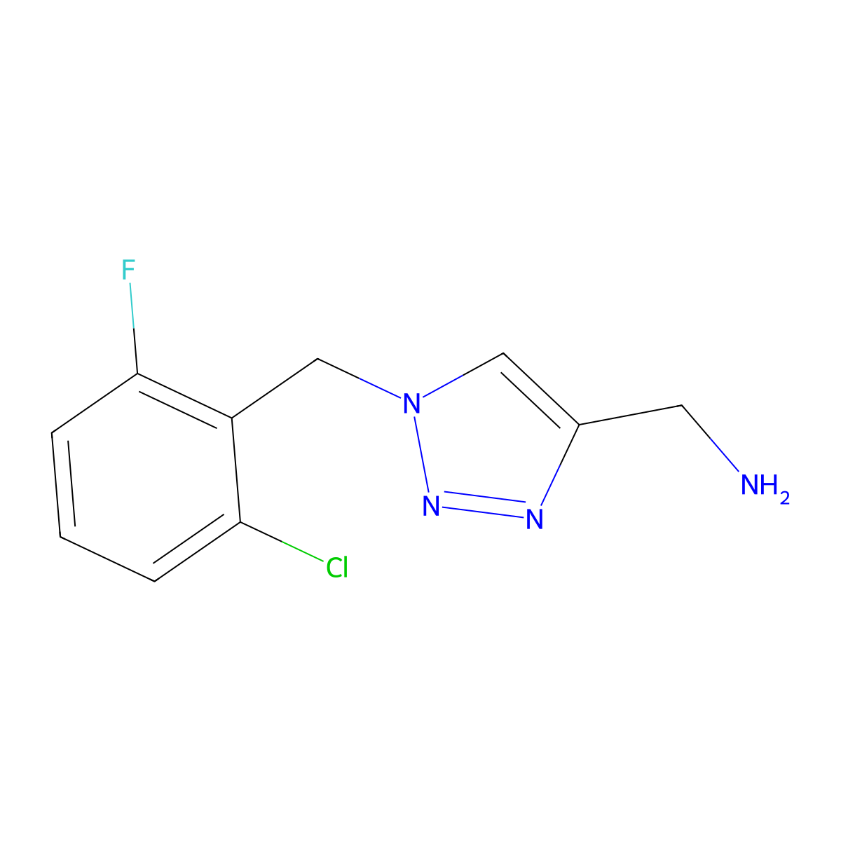 {1-[(2-chloro-6-fluorophenyl)methyl]-1H-1,2,3-triazol-4-yl}methanamine molecular structure, CAS 1248124-63-1