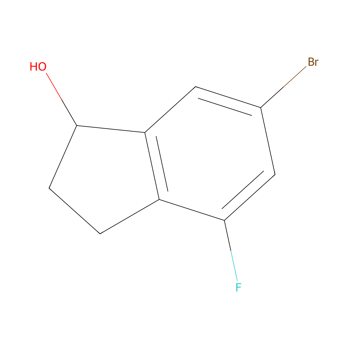 6-bromo-4-fluoro-2,3-dihydro-1H-inden-1-ol molecular structure, CAS 1248125-21-4