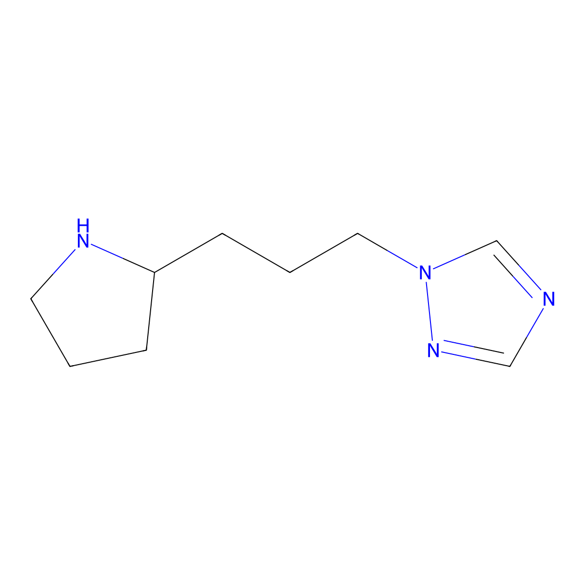 1-(3-(Pyrrolidin-2-yl)propyl)-1h-1,2,4-triazole molecular structure, CAS 1248125-86-1