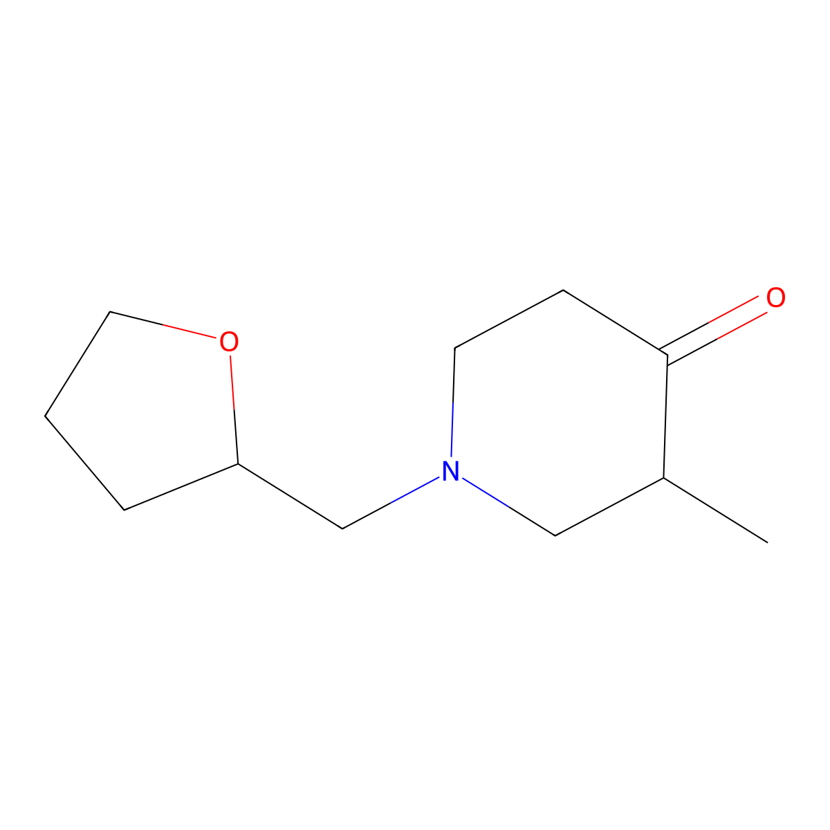 3-Methyl-1-(oxolan-2-ylmethyl)piperidin-4-one molecular structure, CAS 1248126-60-4