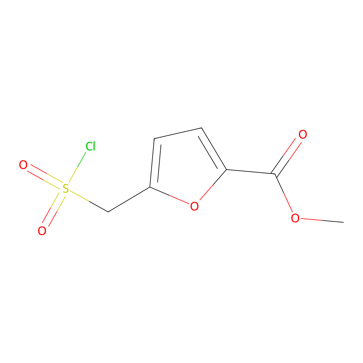 Methyl 5-((chlorosulfonyl)methyl)furan-2-carboxylate molecular structure, CAS 1248127-92-5