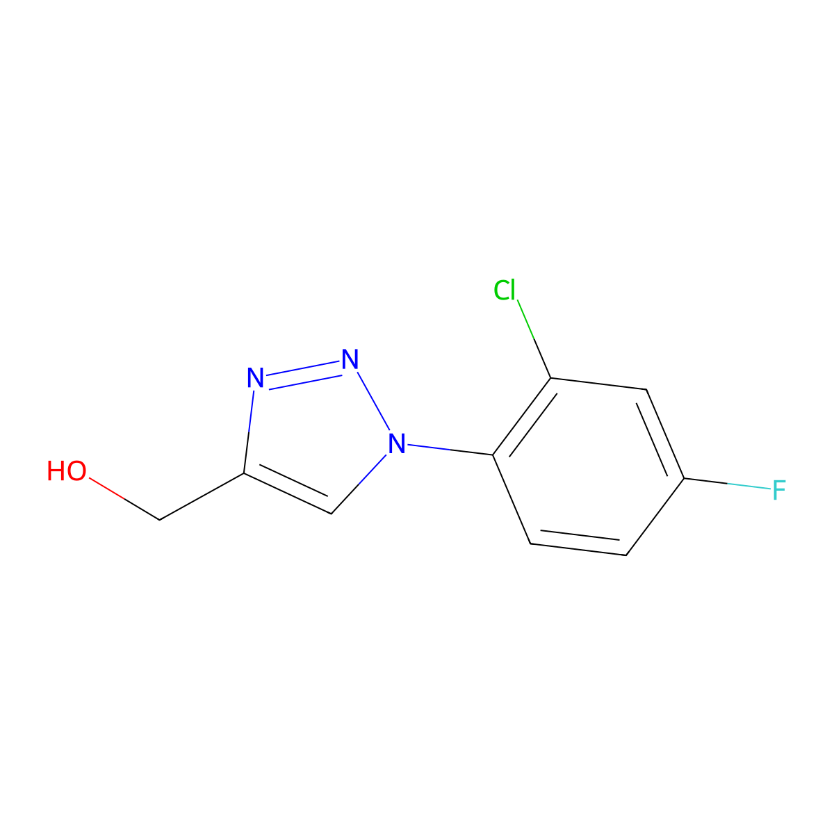 [1-(2-chloro-4-fluorophenyl)-1H-1,2,3-triazol-4-yl]methanol molecular structure, CAS 1248127-97-0