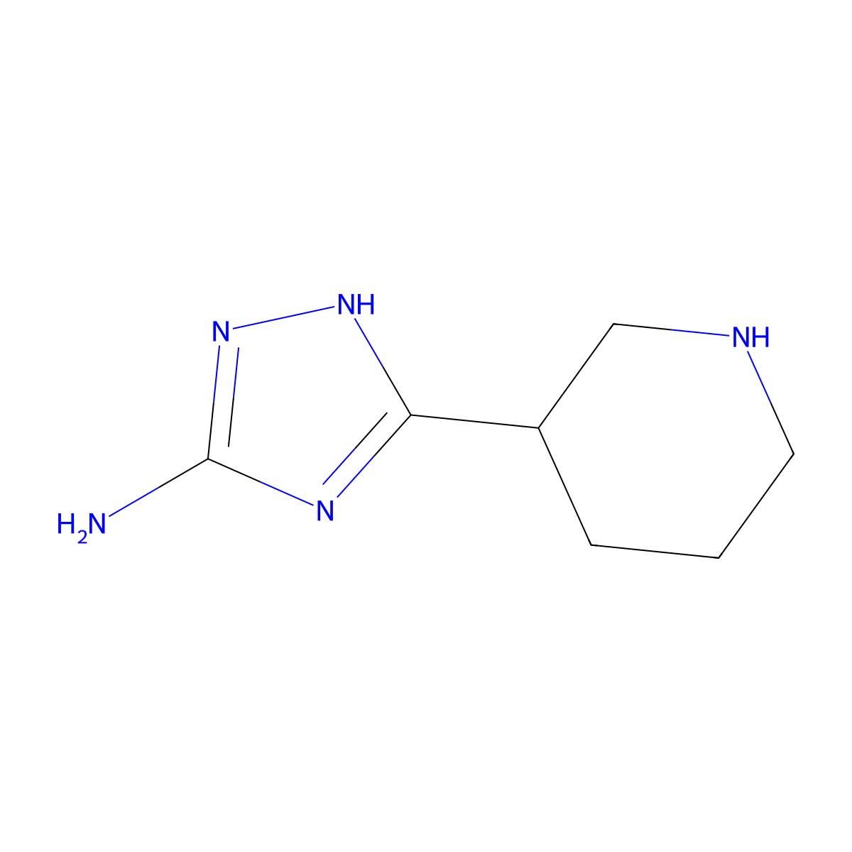 3-(piperidin-3-yl)-1H-1,2,4-triazol-5-amine molecular structure, CAS 1248128-33-7