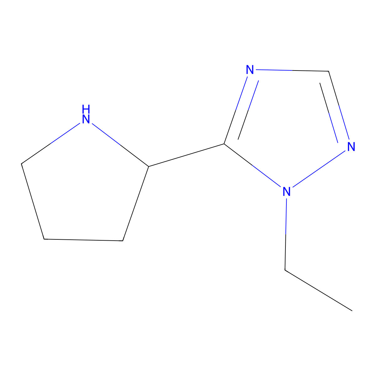 1-Ethyl-5-(pyrrolidin-2-yl)-1H-1,2,4-triazole molecular structure, CAS 1248129-05-6