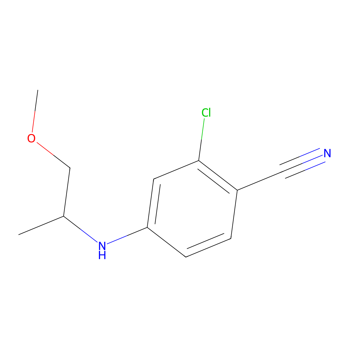 2-Chloro-4-[(1-methoxypropan-2-yl)amino]benzonitrile molecular structure, CAS 1248129-08-9