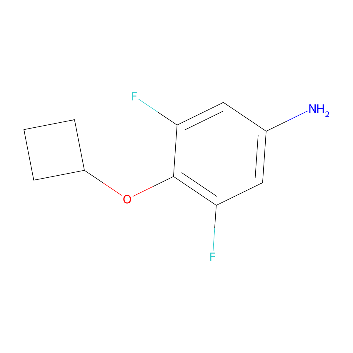 4-Cyclobutoxy-3,5-difluorobenzenamine molecular structure, CAS 1248130-27-9