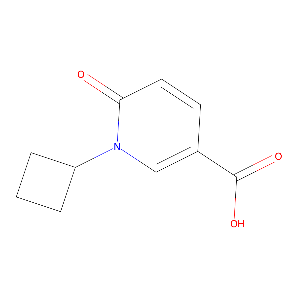1-Cyclobutyl-6-oxo-1,6-dihydropyridine-3-carboxylic acid molecular structure, CAS 1248131-80-7