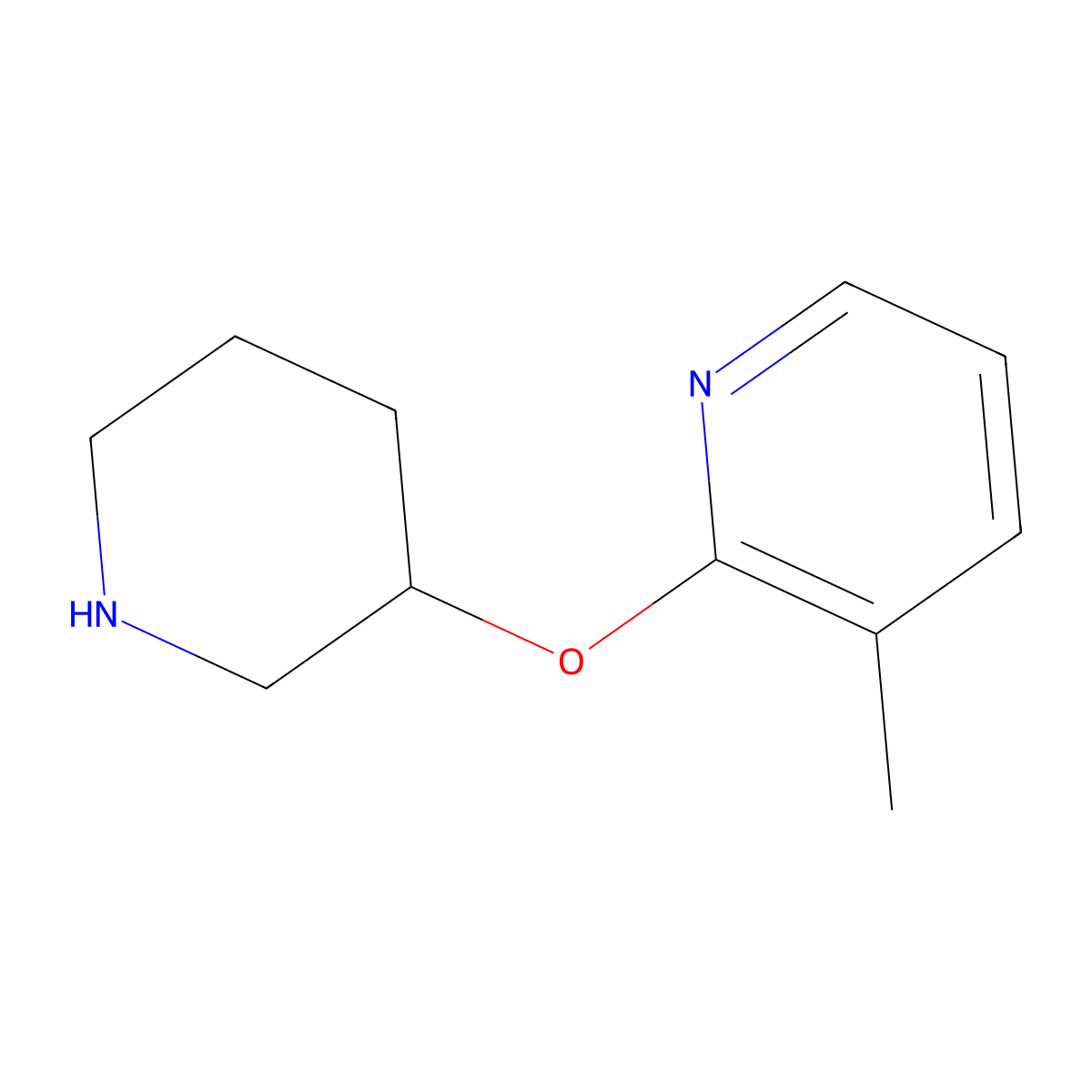3-Methyl-2-(piperidin-3-yloxy)pyridine molecular structure, CAS 1248132-17-3