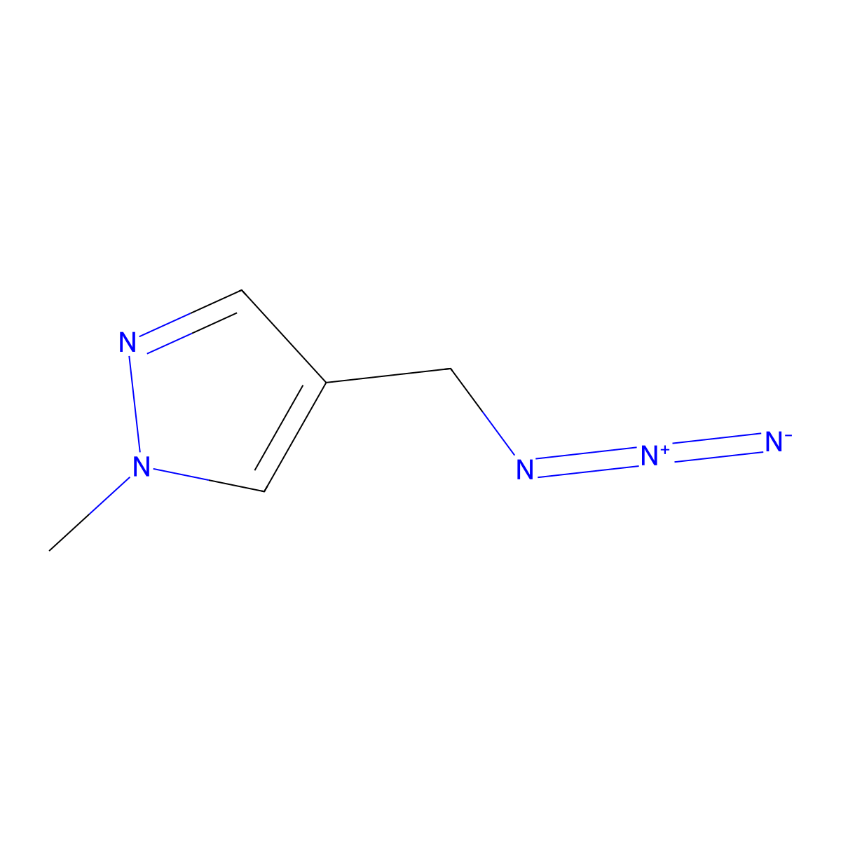 4-(azidomethyl)-1-methyl-1H-pyrazole molecular structure, CAS 1248132-91-3